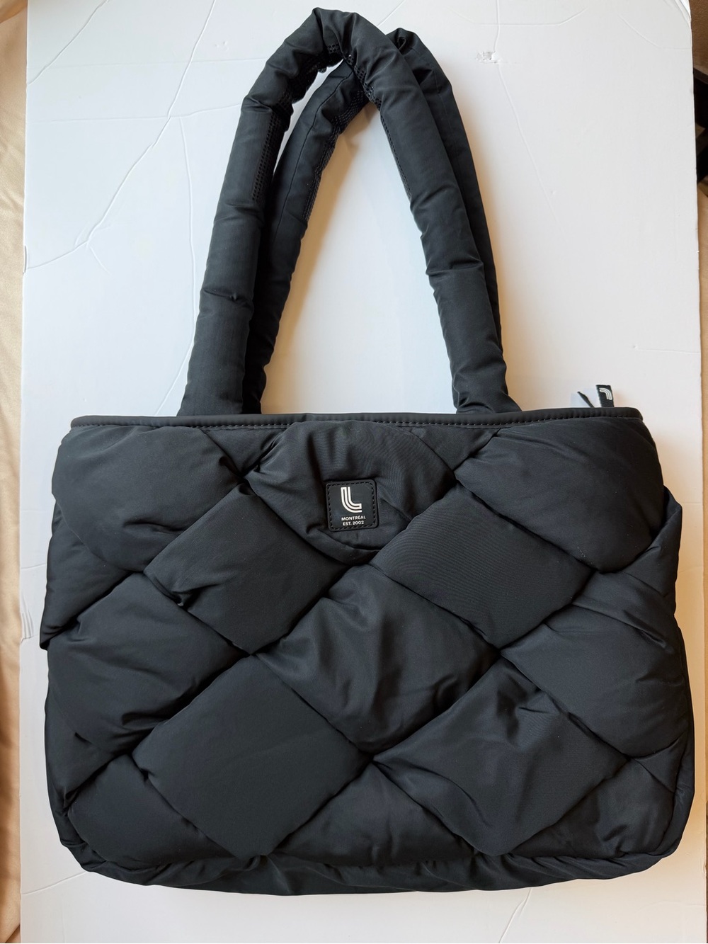 LOLE Mayfair Braided Tote black 100% polyester everyday purse machine washable